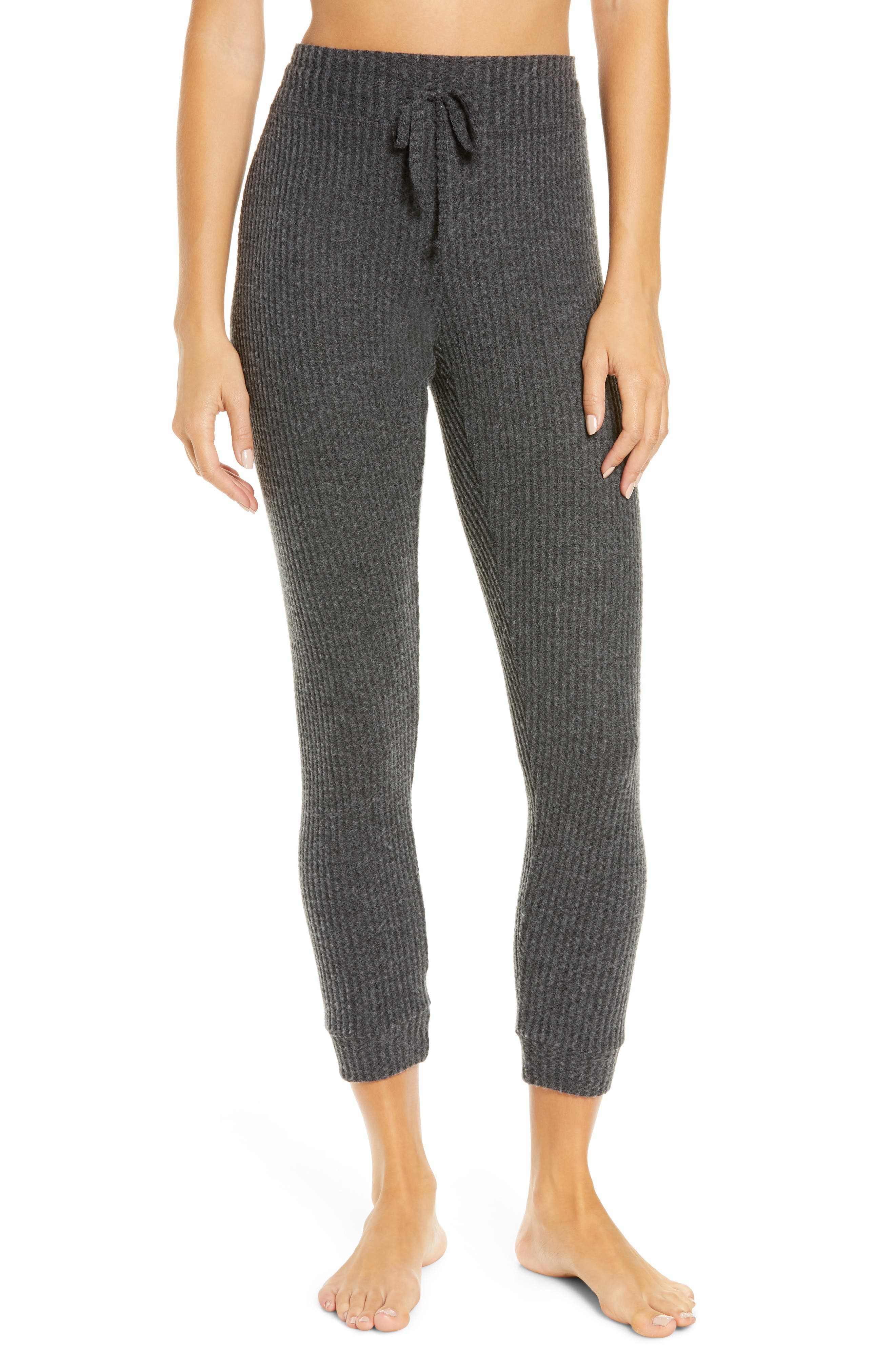 Beyond Yoga Living Easy Thermal Knit Sweatpants In Charcoal