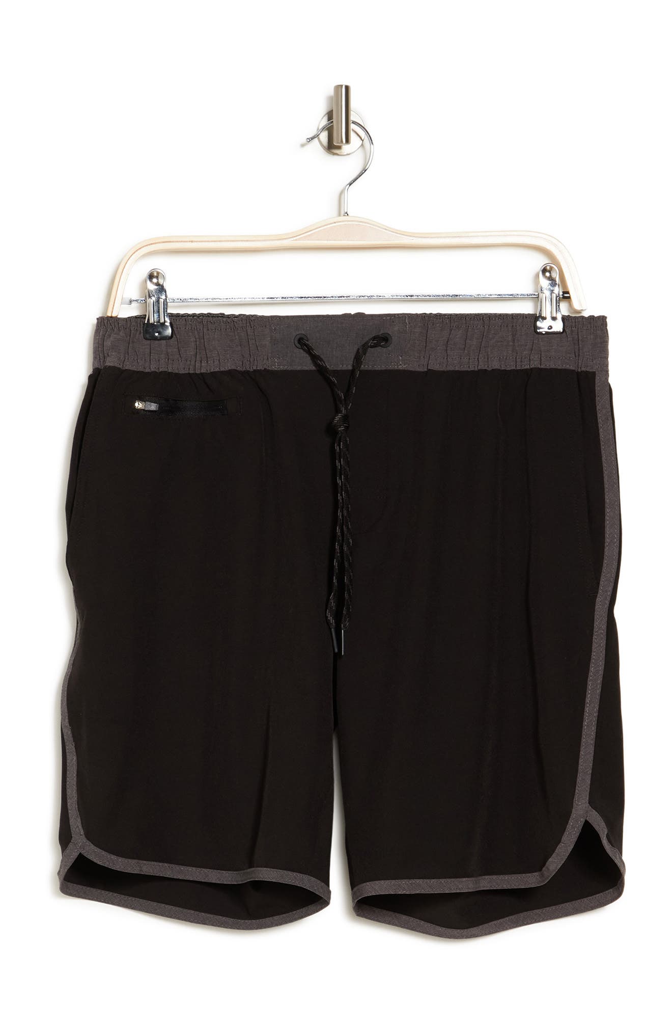 Burnside Hybrid Elastic Waist Stretch Shorts In Black