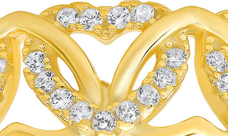 Queen Jewels Interlock Cubic Zirconia Heart Ring In Gold