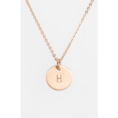 Nashelle 14K-Rose Gold Fill Initial Mini Disc Necklace