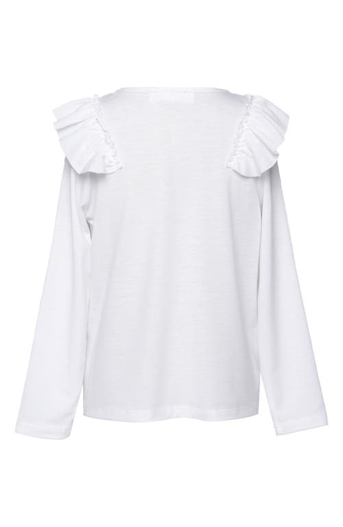 Shop Truly Me Kids' Love/light Long Sleeve Top In Off White