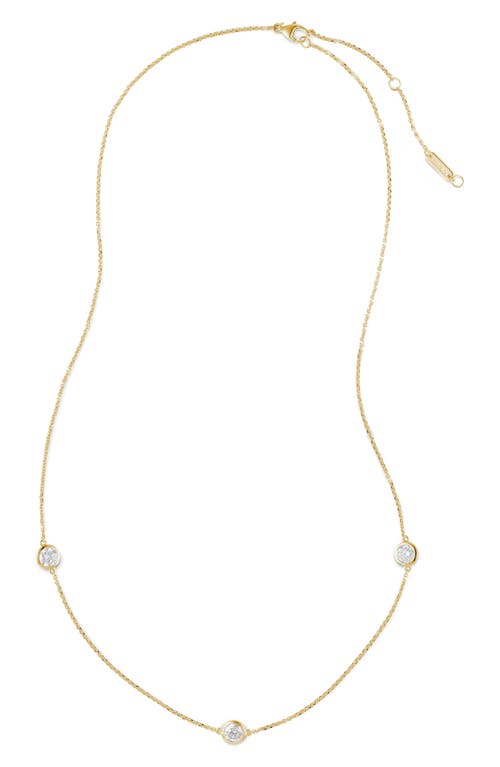 14K Gold Lab Grown Diamond Bezel Station Necklace in White/14Y