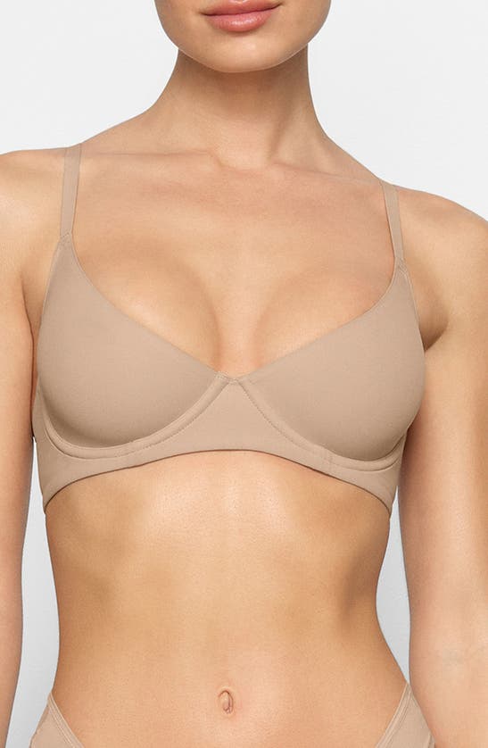 Shop Skims Fits Everybody Unlined Demi Bra In Clay