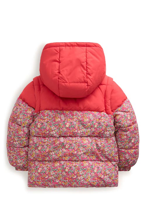 Shop Mini Boden 2-in-1 Insulated Puffer Jacket In Rose Petal Pink Vintage Floral