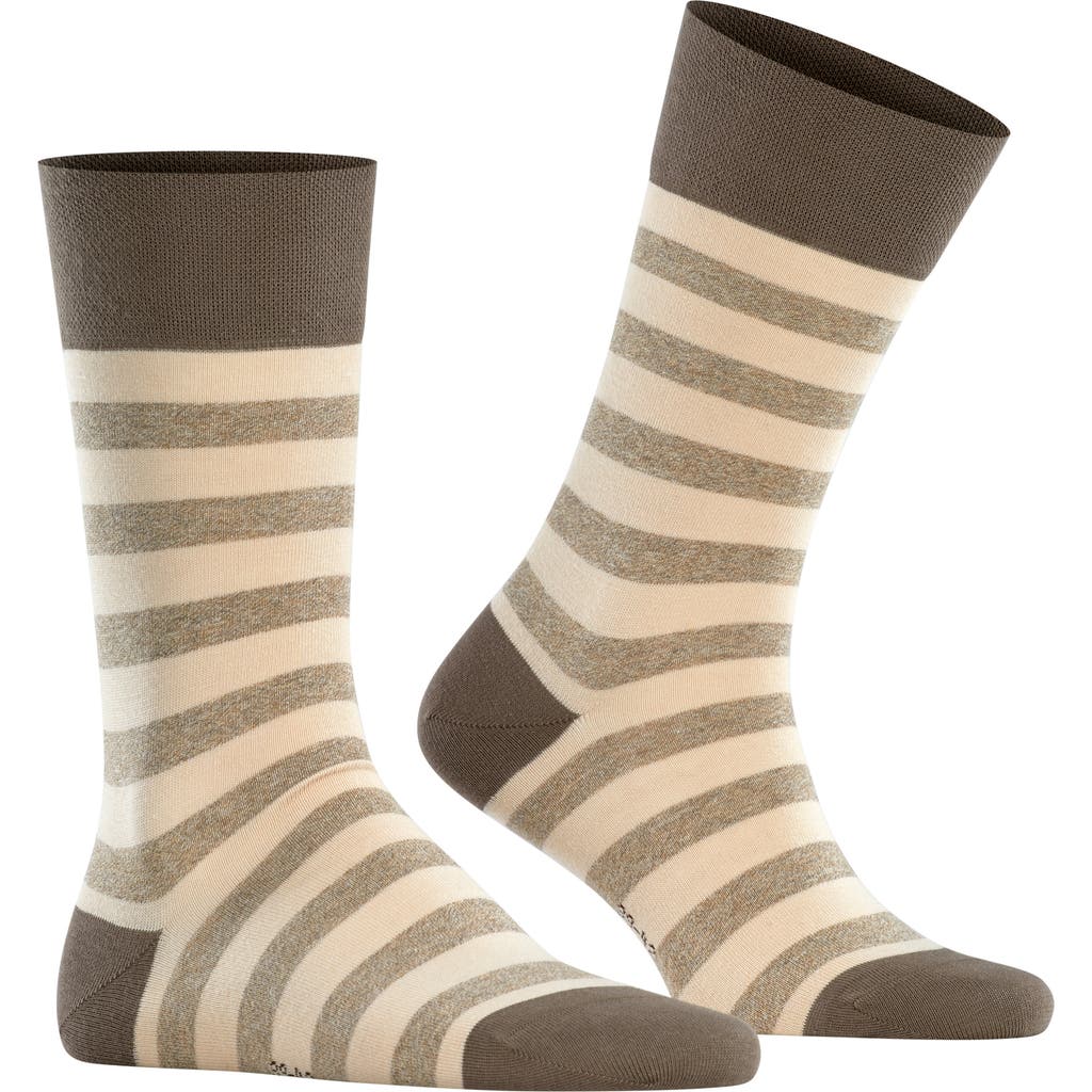 Falke Sensitive Mapped Line Crew Socks In Clay