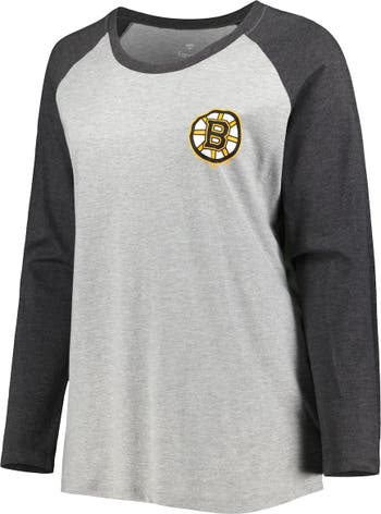 Patrice Bergeron Boston Bruins Women's Plus Size Name and Number Long  Sleeve T-Shirt - Black
