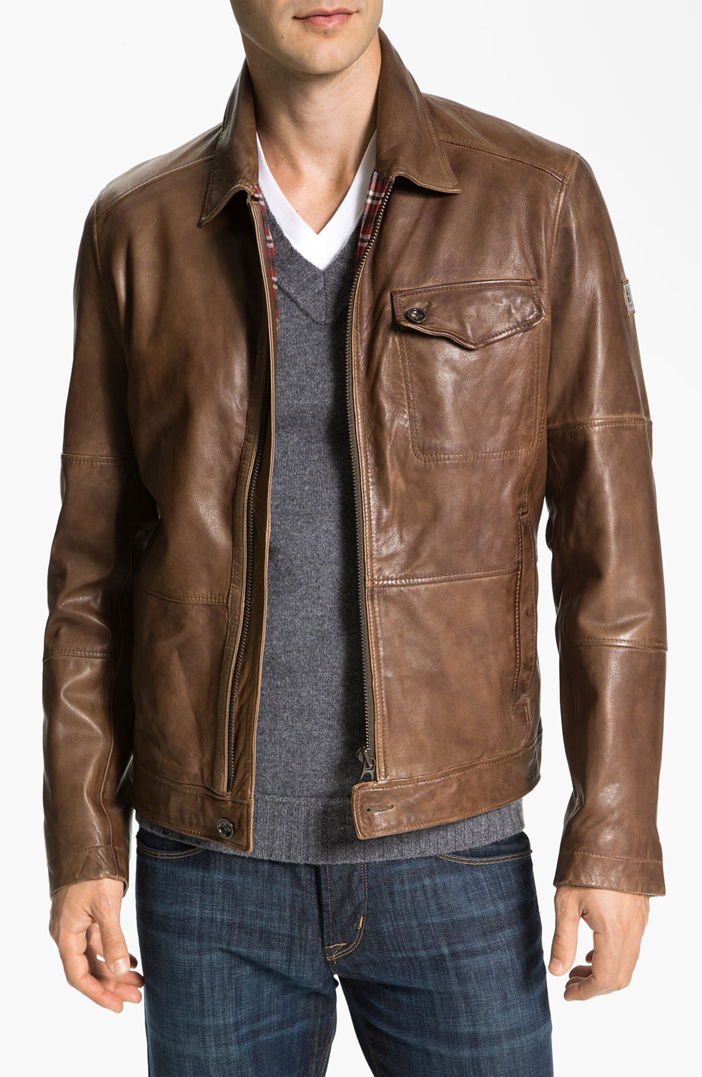 BOSS Orange 'Javis' Leather Jacket | Nordstrom