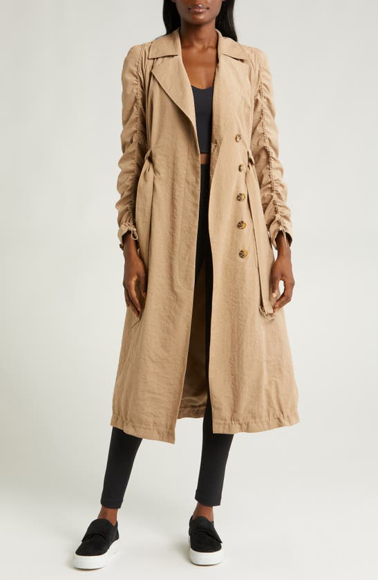 Shop Blanc Noir Penelope Soft Trench Coat In Warm Taupe