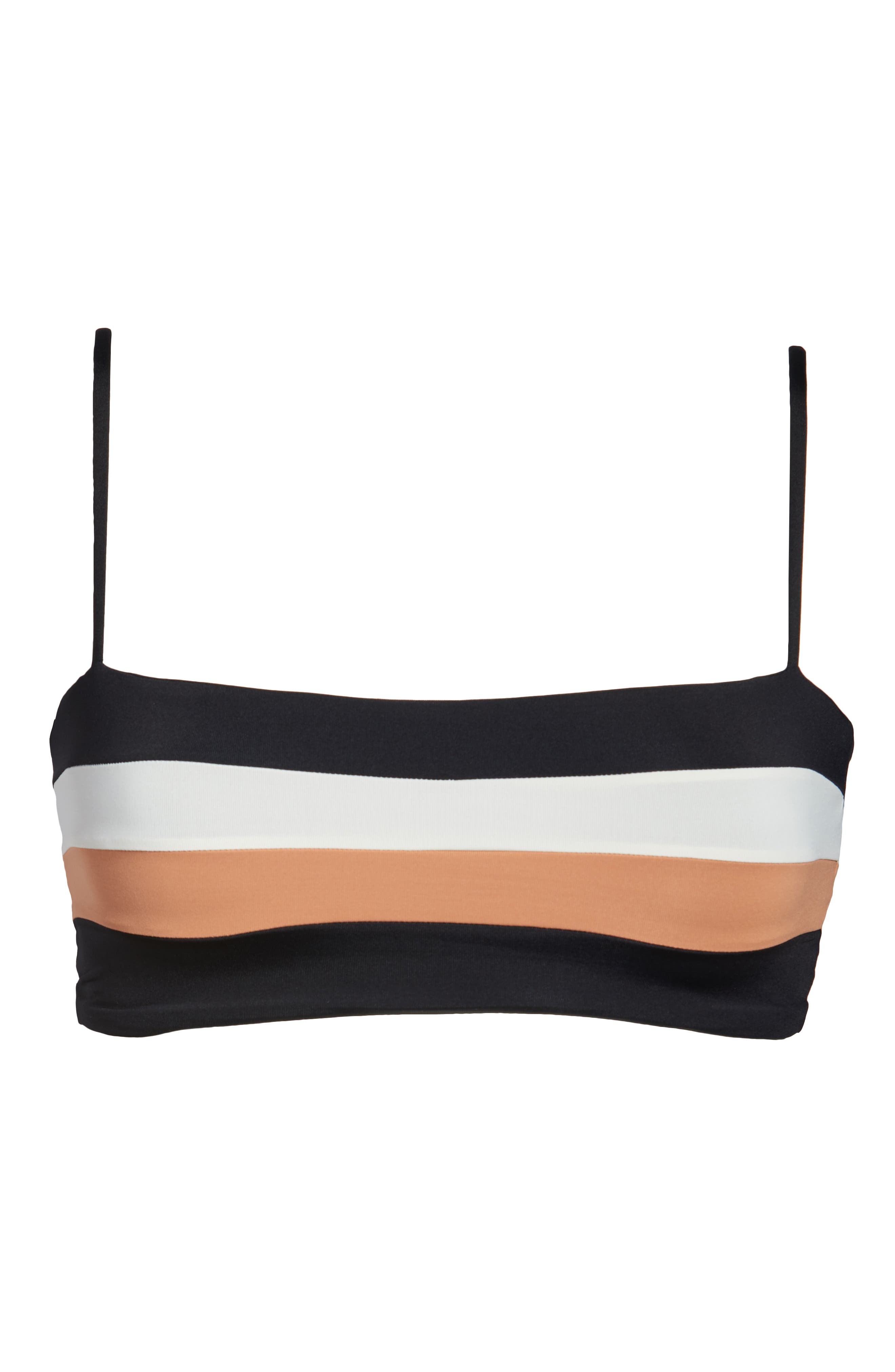 L*space L Space Rebel Bikini Top In Black/ Cream/ Chestnut