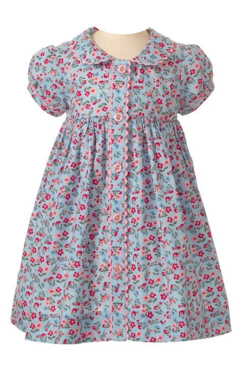 Floral Puff Sleeve Cotton Dress (Baby)