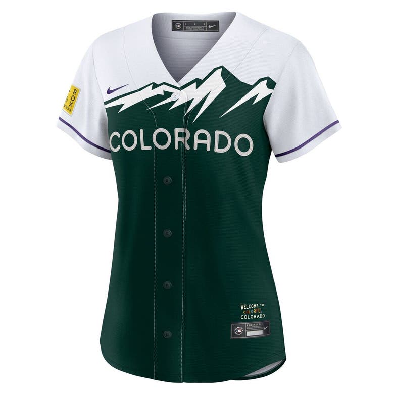 Nike Charlie Blackmon White/forest Green Colorado Rockies City Connect  Replica Player Jersey