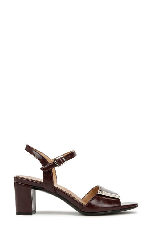 Naturalizer Bristol-ornament Ankle Strap Block Heel Sandals In Merlot Red