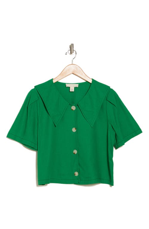 Shop By Design Abby Button-up Top In Fern Green/formal Green