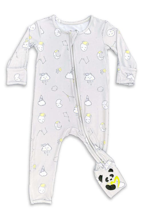 Bellabu Bear Kids' Constellation Convertible Footie Pajamas in Grey at Nordstrom, Size Newborn