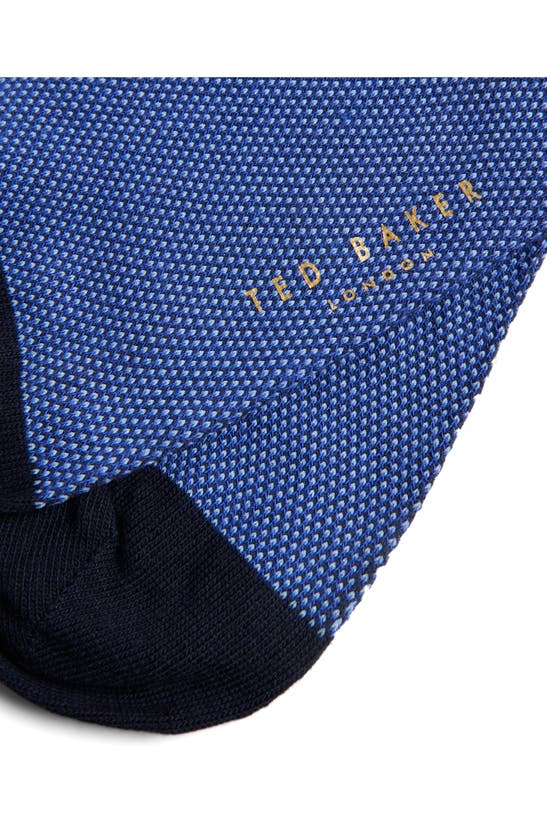Shop Ted Baker Cortex Micropattern Dress Socks In Blue