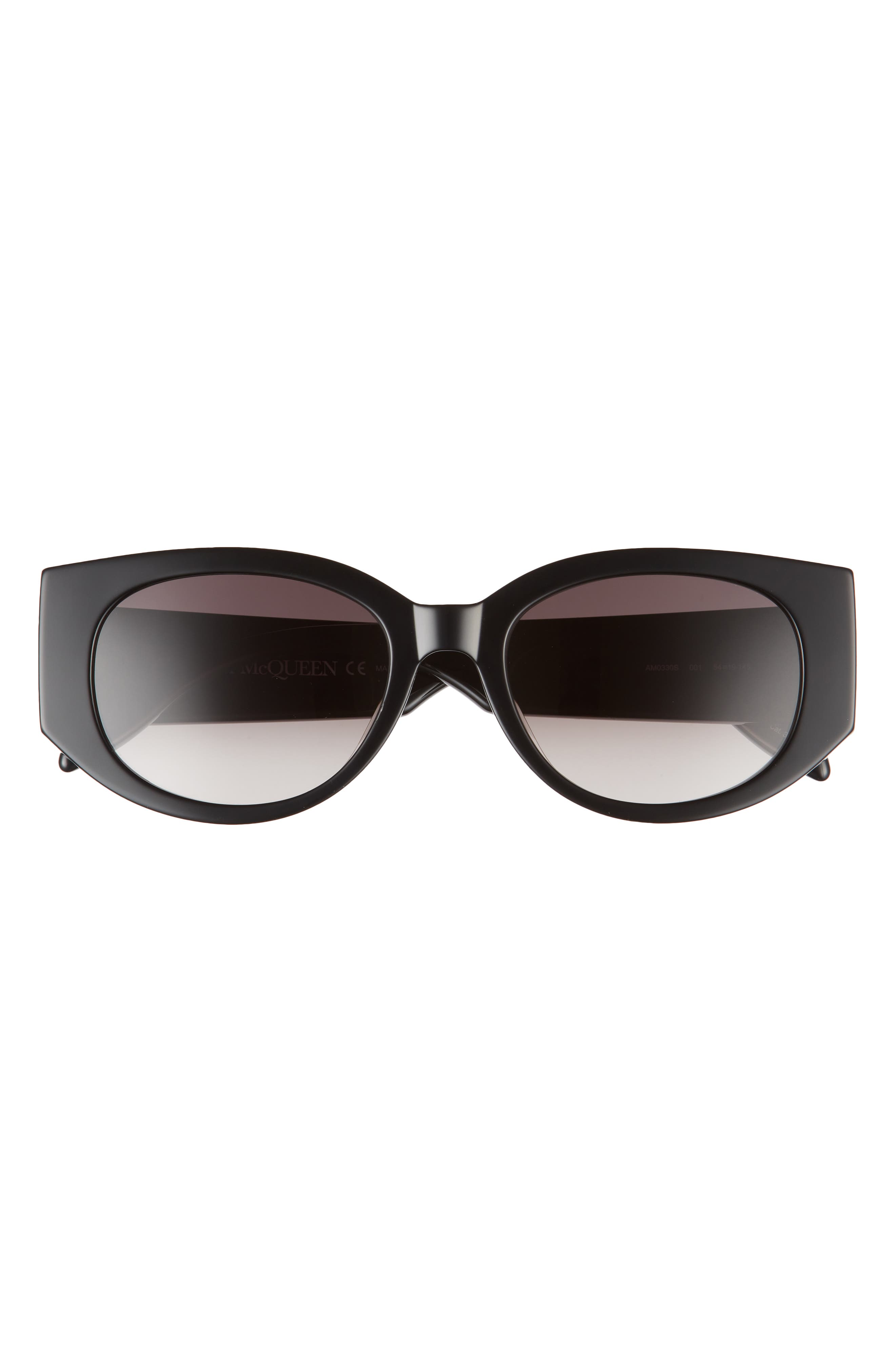 Alexander McQueen 54mm Rectangular Sunglasses in Black/White at Nordstrom