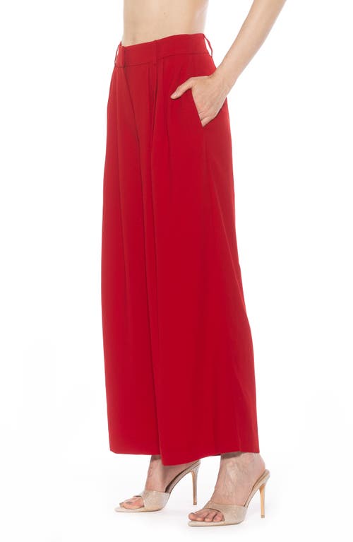 Alexia Admor Women's Kari Pleated Wide Leg Pants In Red