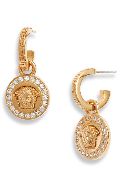 Versace Icon Medusa Drop Earrings in Tribute Gold/Crystal at Nordstrom