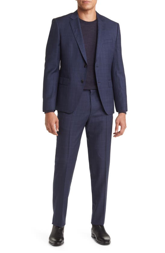 Hugo Boss Slim Fit Wool Suit In Medium Blue