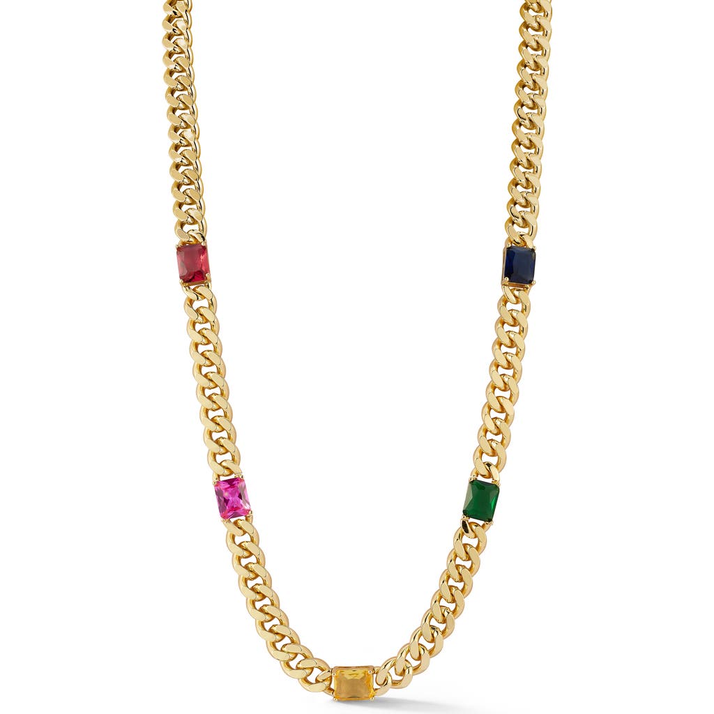 Sphera Milano Cubic Zirconia Station Chain Necklace In Gold