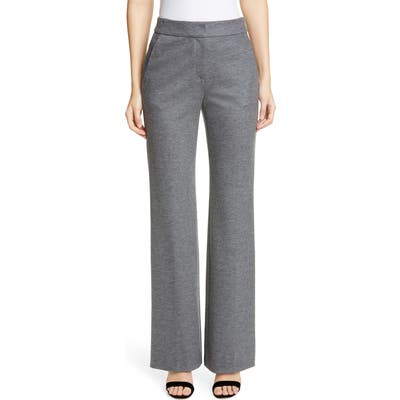 St. John Collection Emma Flare Leg Melange Jersey Pants, Grey
