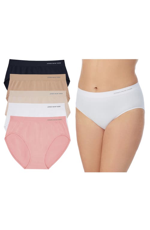 JONES NEW YORK JONES NEW YORK SEAMLESS 5-PACK HI-CUT BRIEFS