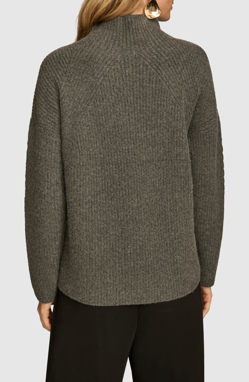 Shop Donna Karan New York Merino Wool & Recycled Cashmere Mock Neck Sweater In Heather Ir