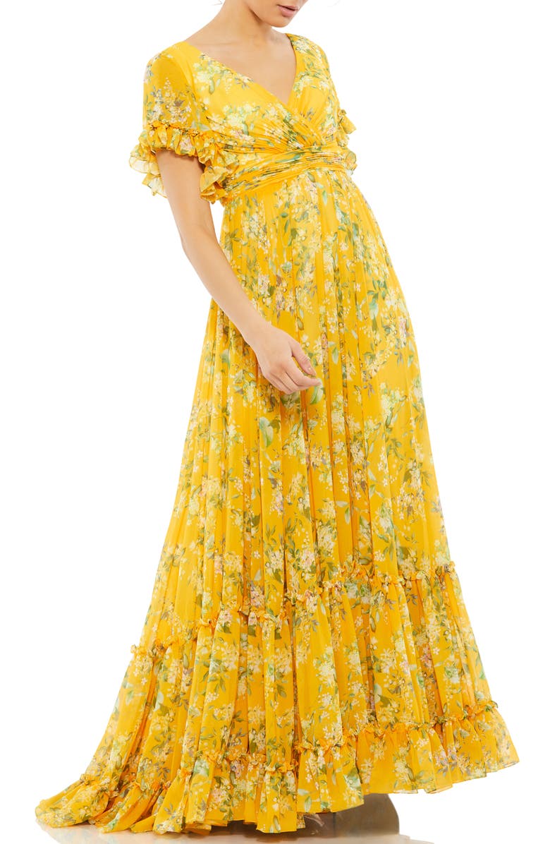 Mac Duggal Floral Empire Waist Chiffon Gown | Nordstrom