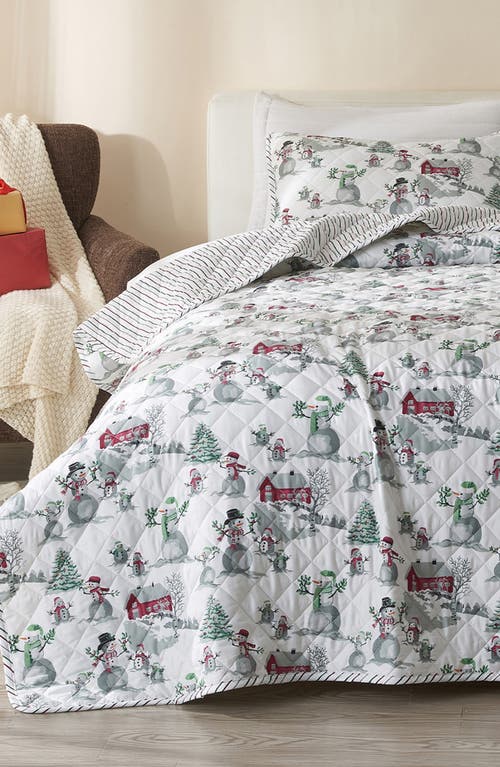 Woven & Weft Winter Snowman Quilt & Sham Set In Winter Wonderland