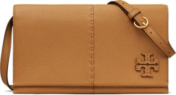 Tory Burch Devon Sand McGraw Pebbled Leather Wallet Crossbody Bag, Best  Price and Reviews