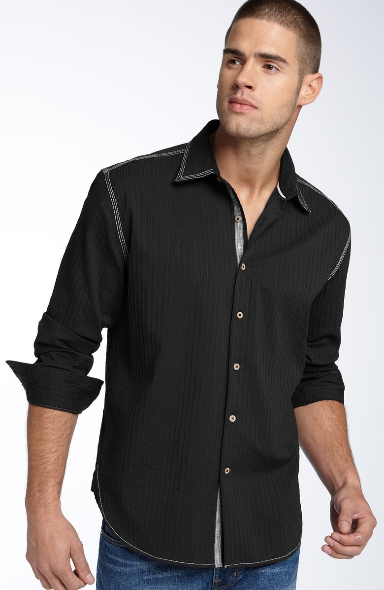 EQ Contrast Stitching Textured Shirt | Nordstrom