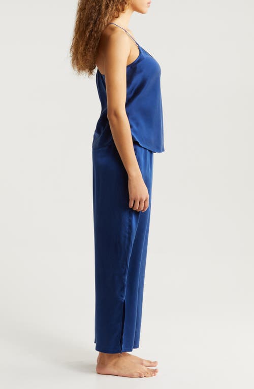 Shop Nordstrom Washable Silk Crop Pajamas In Blue Depths