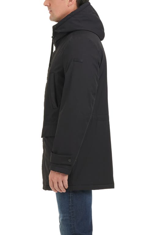 Shop Vince Camuto Transitional Water Resistant Hooded Coat In Black