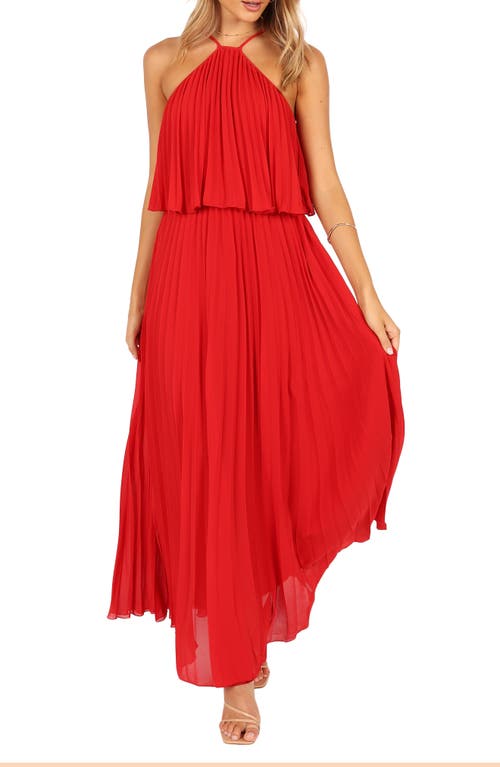 Petal & Pup Gia Pleated Maxi Dress Red at Nordstrom,