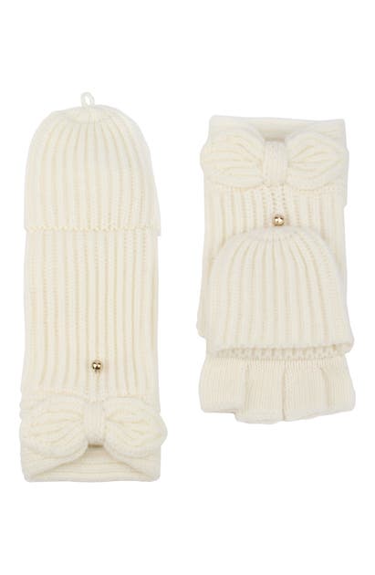 KATE SPADE POINTY BOW POP TOP MITTENS