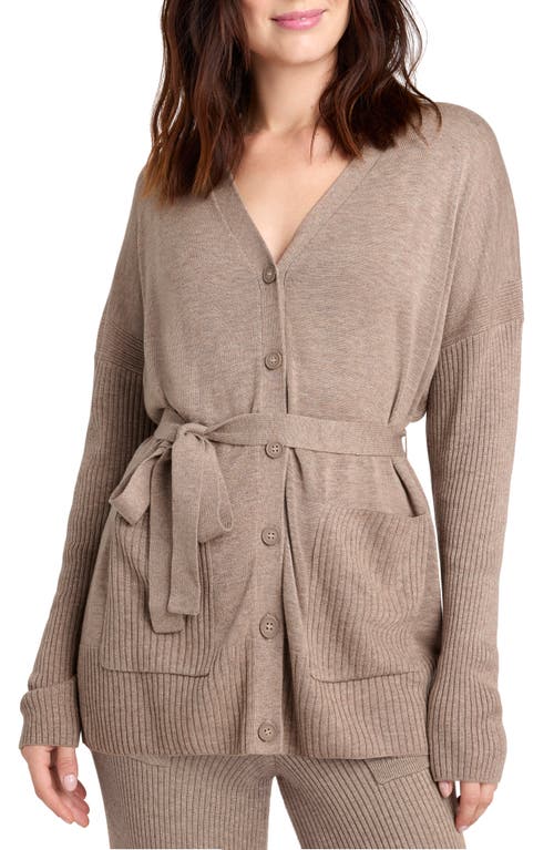 Splendid Georgie Belted Tunic Cardigan In Tawny Heather