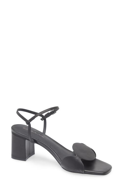 KOKO + PALENKI Sphere Ankle Strap Sandal in Black Leather 