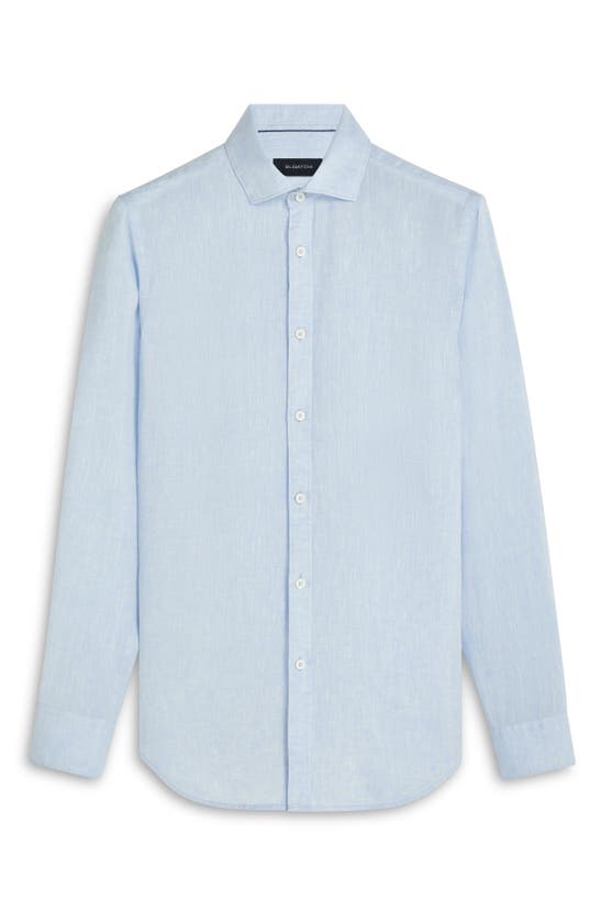 Bugatchi Axel Linen Button-up Shirt In Sky