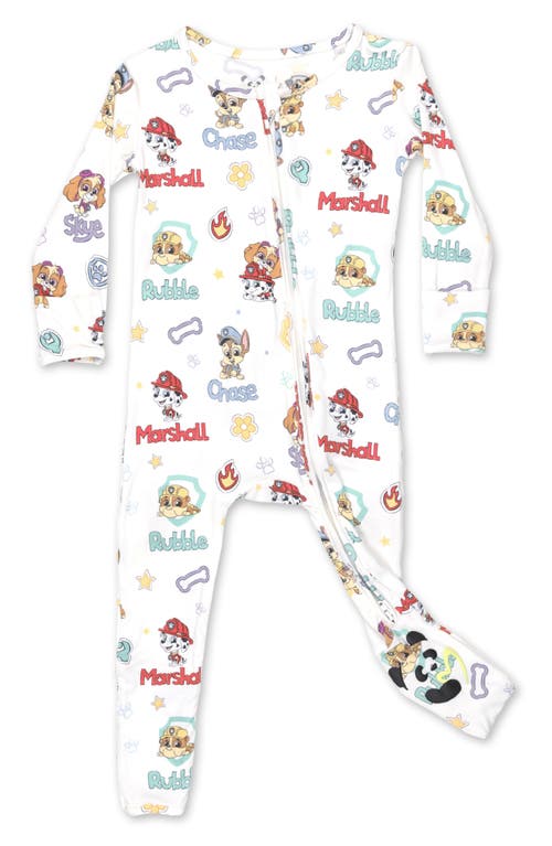 Bellabu Bear Paw Patrol Convertible Footie Pajamas in White 