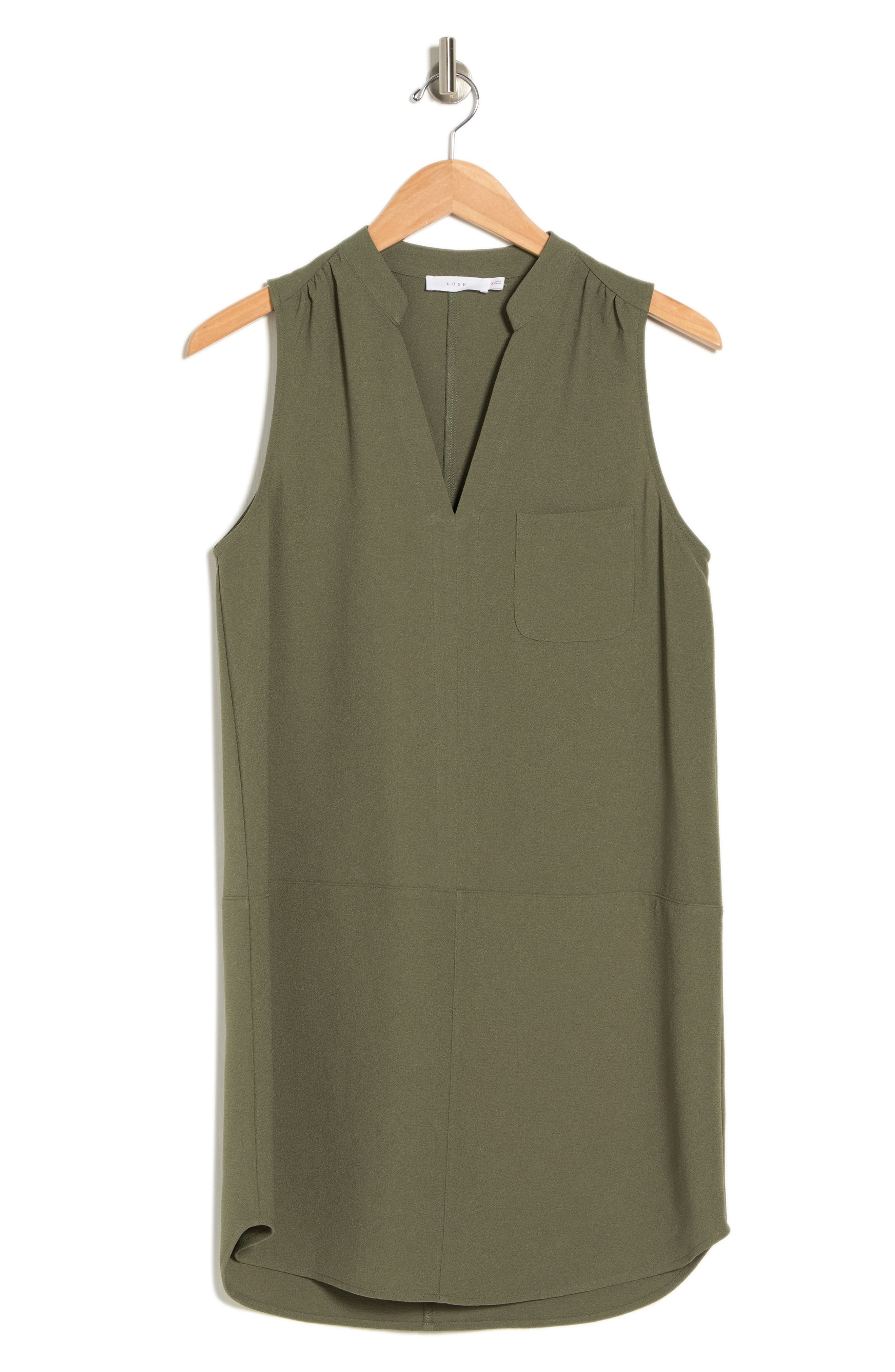 lush sleeveless shirt dress