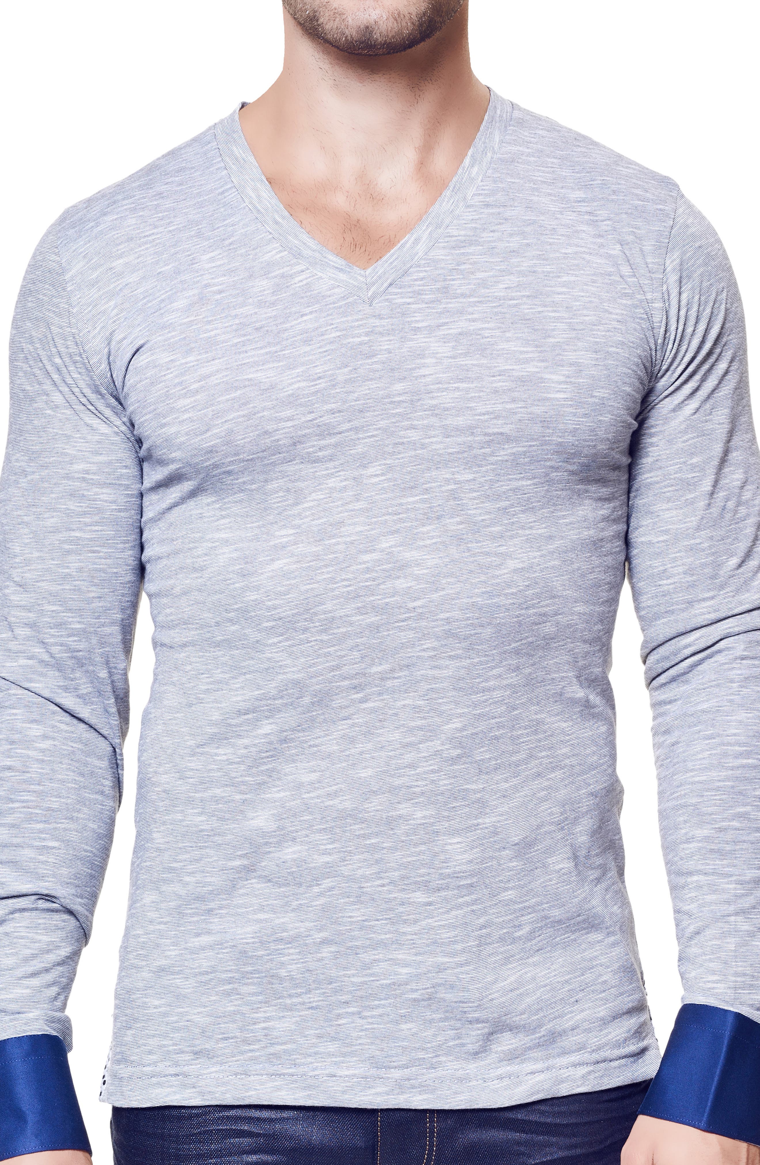 V-Neck Lower East Long-Sleeved Mens Shirts Pack of 5 100% Cotton