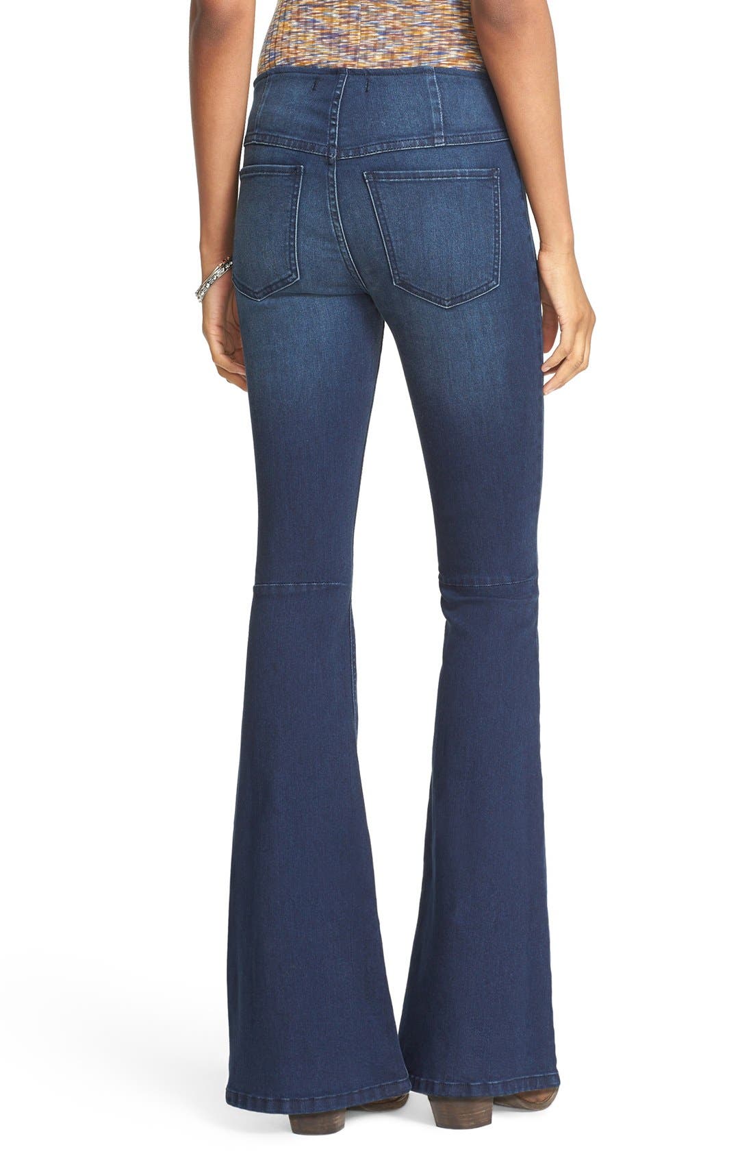 flare leg pull on jeans