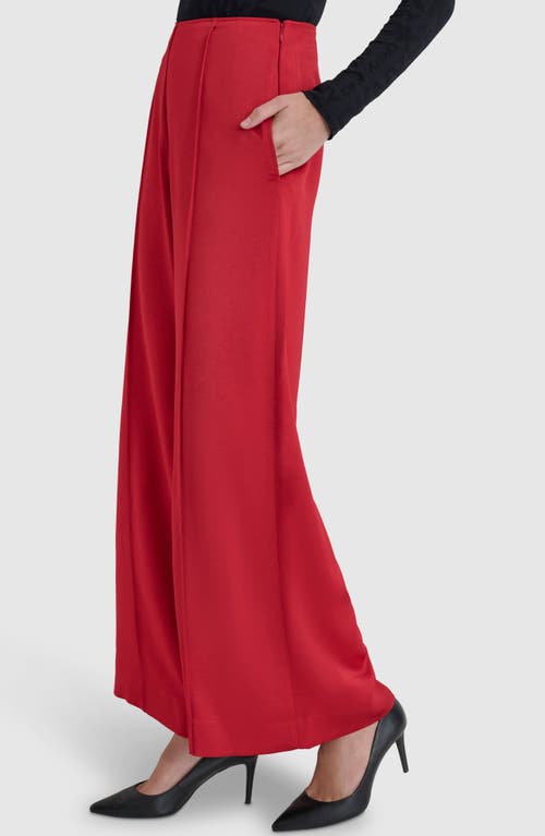 Shop Dkny Pintuck Wide Leg Pants In Red Light