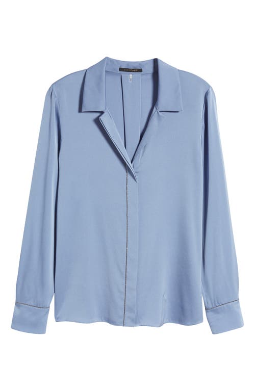 Shop Kobi Halperin Stretch Silk Button-up Shirt In Periwinkle