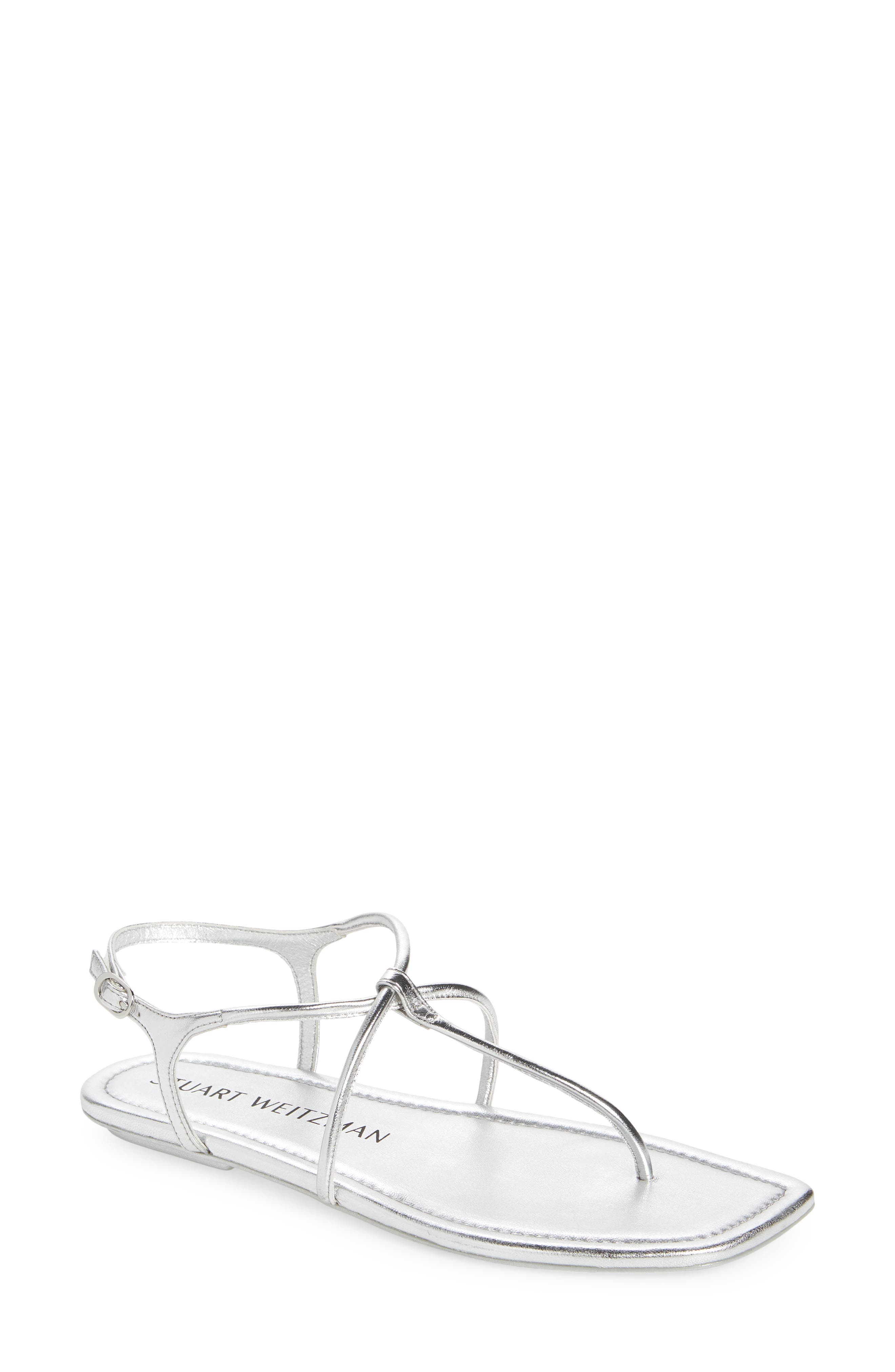 Stuart Weitzman Matilda Metallic Sandal In Silver