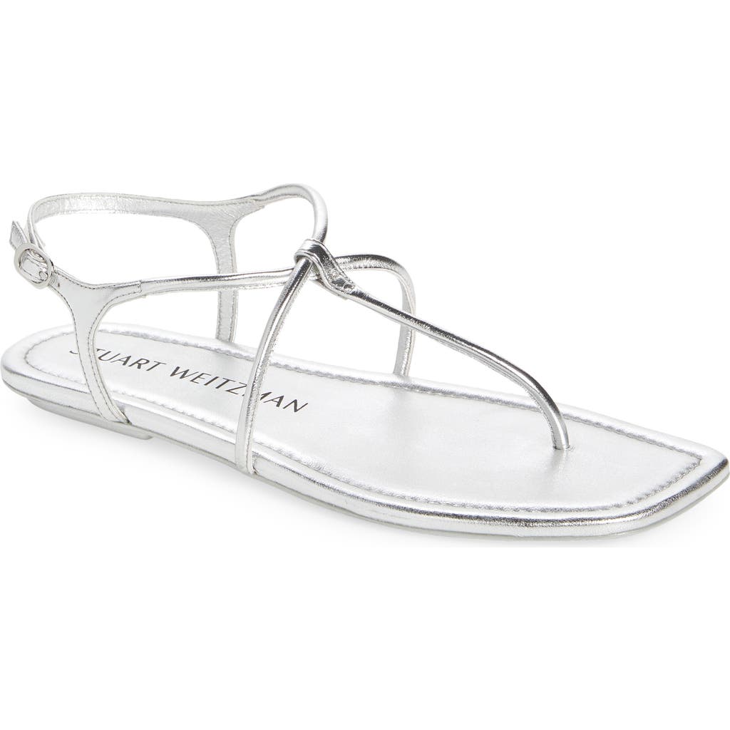 Stuart Weitzman Matilda Metallic Sandal In Silver