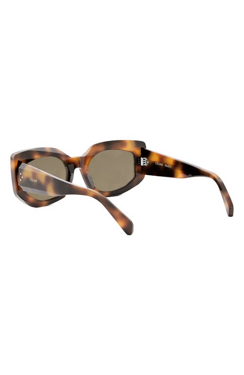 Shop Celine Butterfly 54mm Sunglasses In Blonde Havana/brown