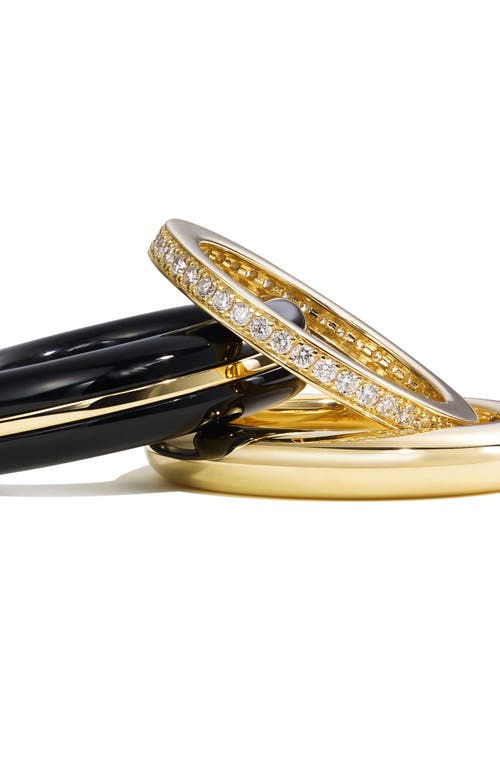 Shop By Pariah Set Of 3 Stack Rings In Black/yellow Gold