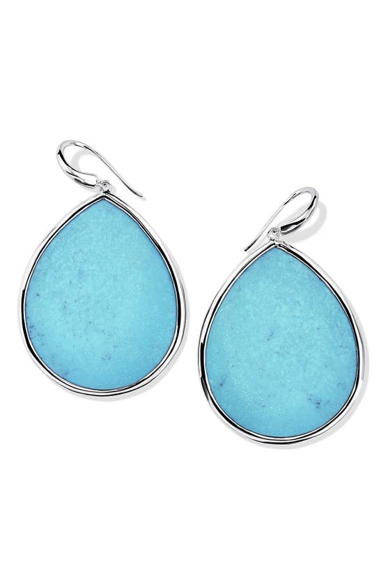 Ippolita 'polished Rock Candy' Large Teardrop Earrings In Silver/ Turquoise