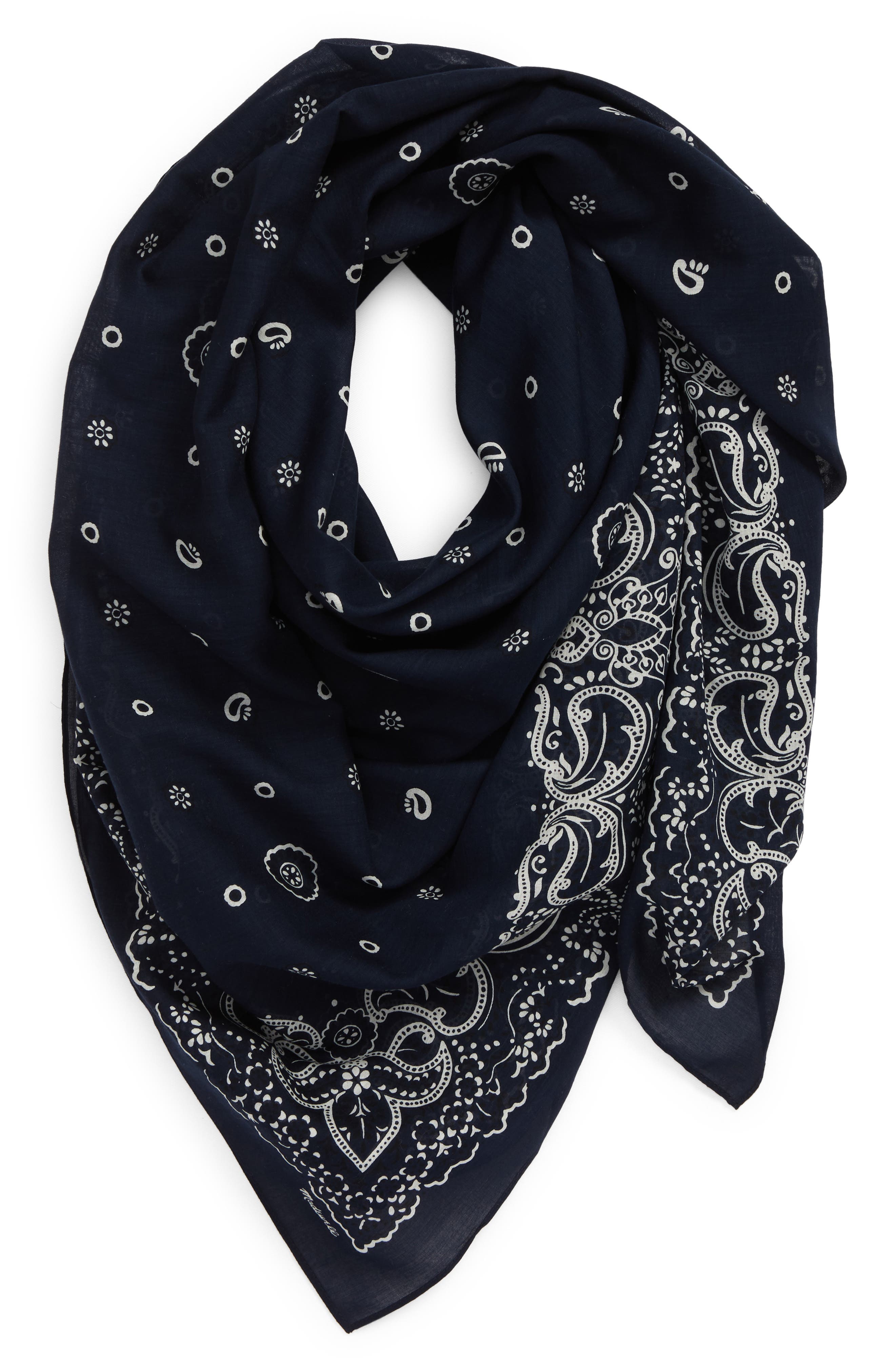 Scarf,Scarves,Wrap,Navy Black,Red,White...Silky Chiffon Paisley Style Scarf 003 